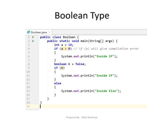 Boolean Type
Prepared By - Rifat Shahriyar
 