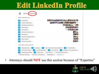 • Attorneys should NOT use this section because of “Expertise”
 