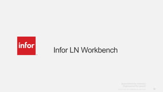 10Copyright © 2013. Infor. All Rights Reserved. www.infor.comCopyright © 2013. Infor. All Rights Reserved. www.infor.com 10
Infor LN Workbench
 