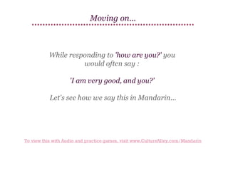 Basic Mandarin Chinese | Lesson 3 | Learn other useful greetings! | PDF