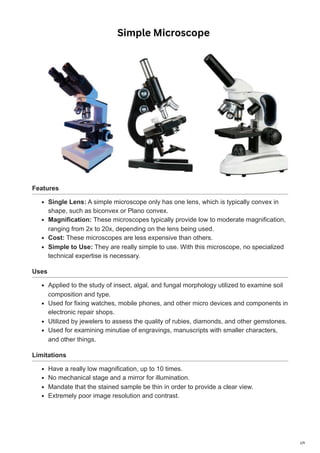 Simple Microscope Notes Microscopy: Principles, Types, and Applications | PDF