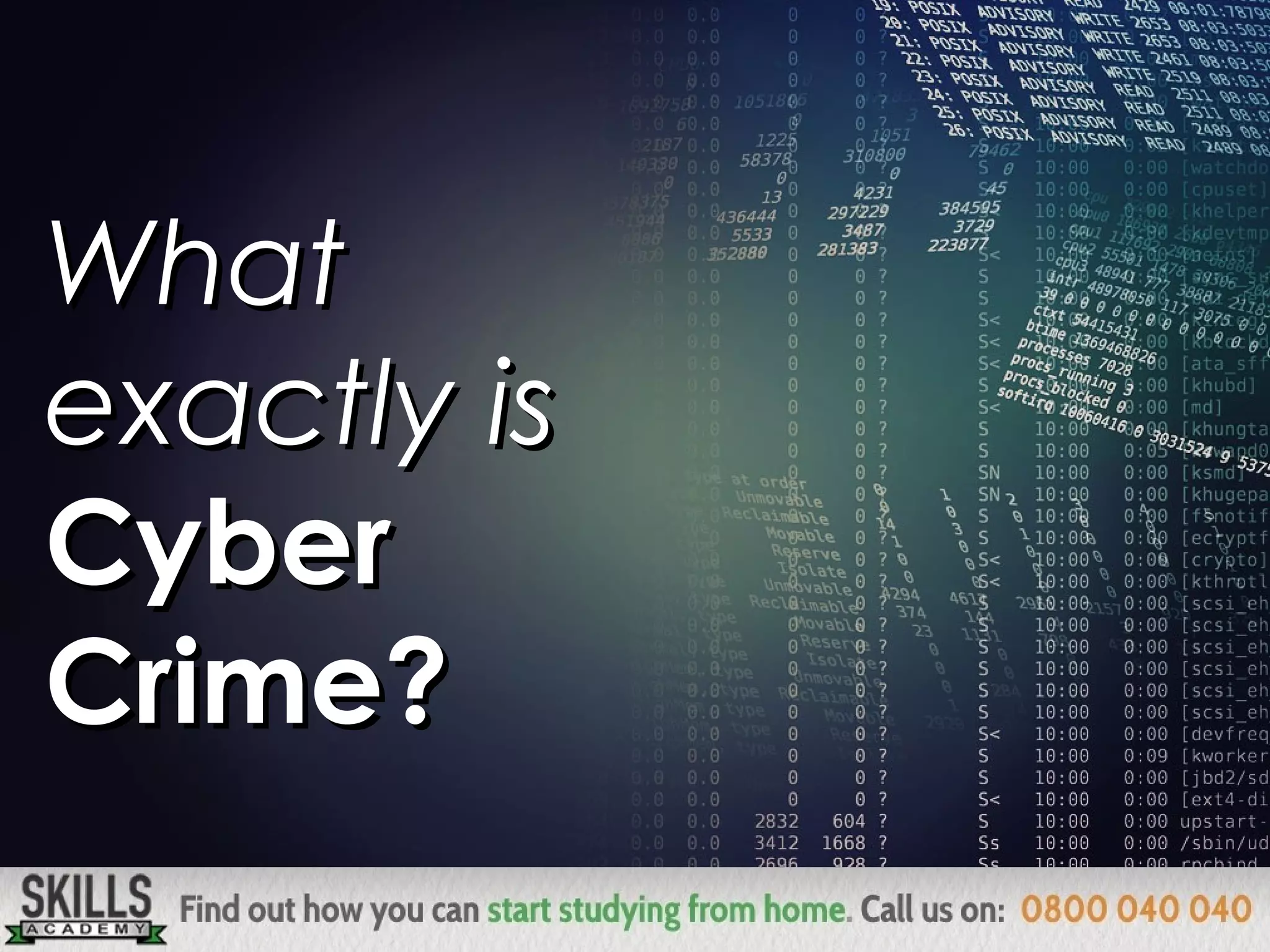 WhatWhat
exactly isexactly is
CyberCyber
Crime?Crime?
 