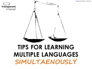 5TIPS FOR LEARNING
MULTIPLE LANGUAGES
SIMULTAENOUSLY
Image by Hans Splinter on Flickr.com
 
