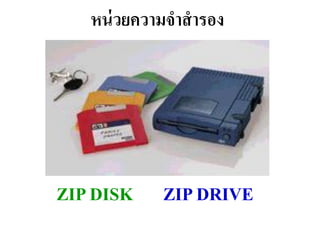 หน่ วยควำมจำสำรอง




ZIP DISK    ZIP DRIVE
 