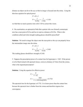 Optometry Equations introduction to learn laser in refractive erros | PDF
