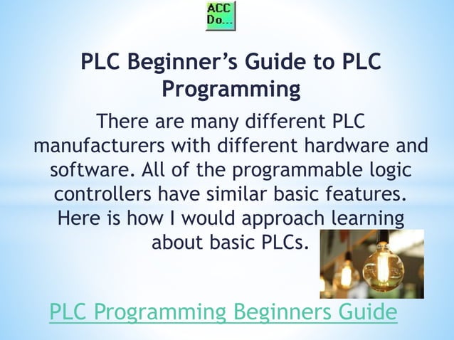 Learn PLC Programming Free - A Beginners Guide | PPT