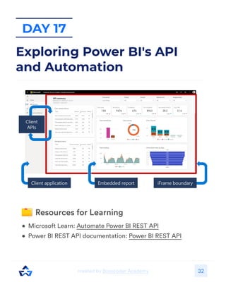 32
Day 17
Exploring Power BI's API
and Automation
 