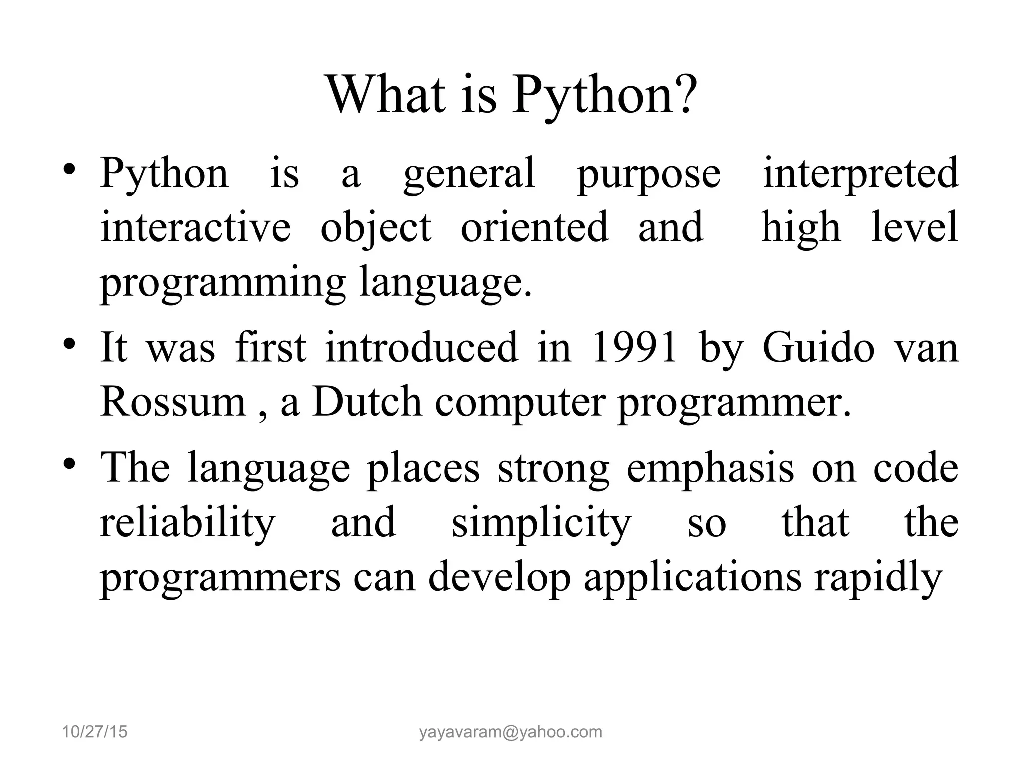 Python Programming Language | PPT