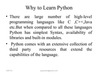 Python Programming Language | PPT