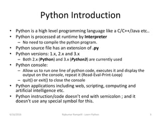 Learn python – for beginners | PPT
