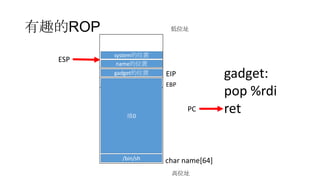 [若渴計畫]64-bit Linux Return-Oriented Programming | PPTX