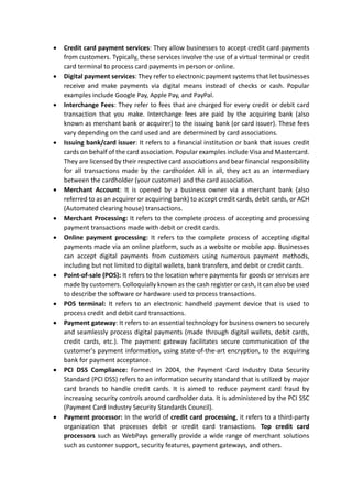 Learn Some Terms Used In Credit Card Processing | PDF