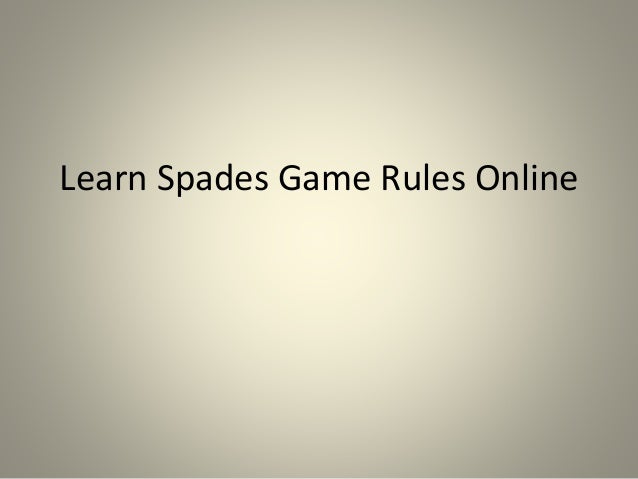 Learn spades game rules online