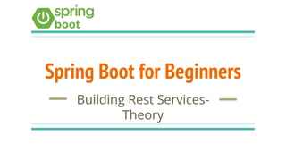 Spring Boot for Beginners
Building Rest Services-
Theory
 