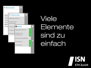 Viele Elemente
sind zu einfach
 