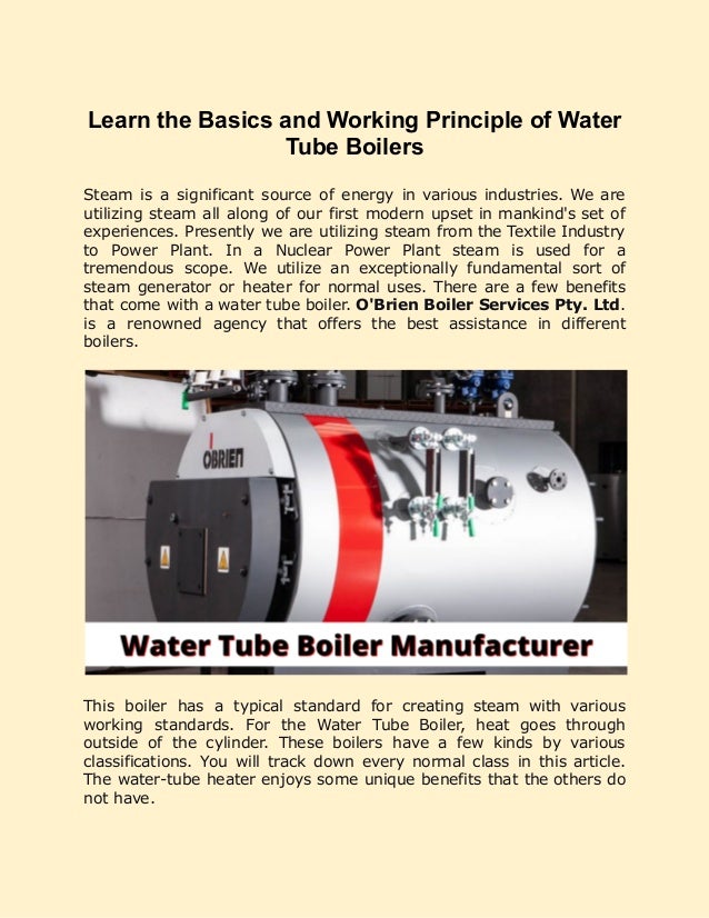 Learn the basics and working principle of water tube boilers