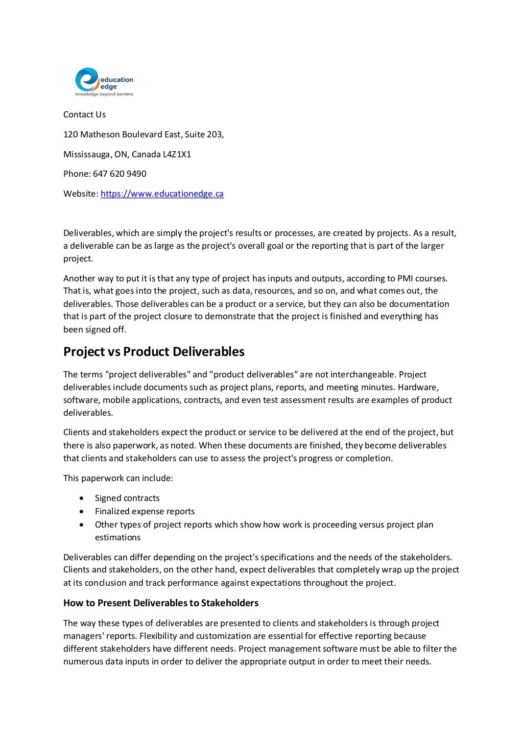 Learn The Basics Of Project Deliverables