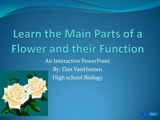 An Interactive PowerPoint
   By: Dan VanHouten
  High school Biology




                            Quit
 