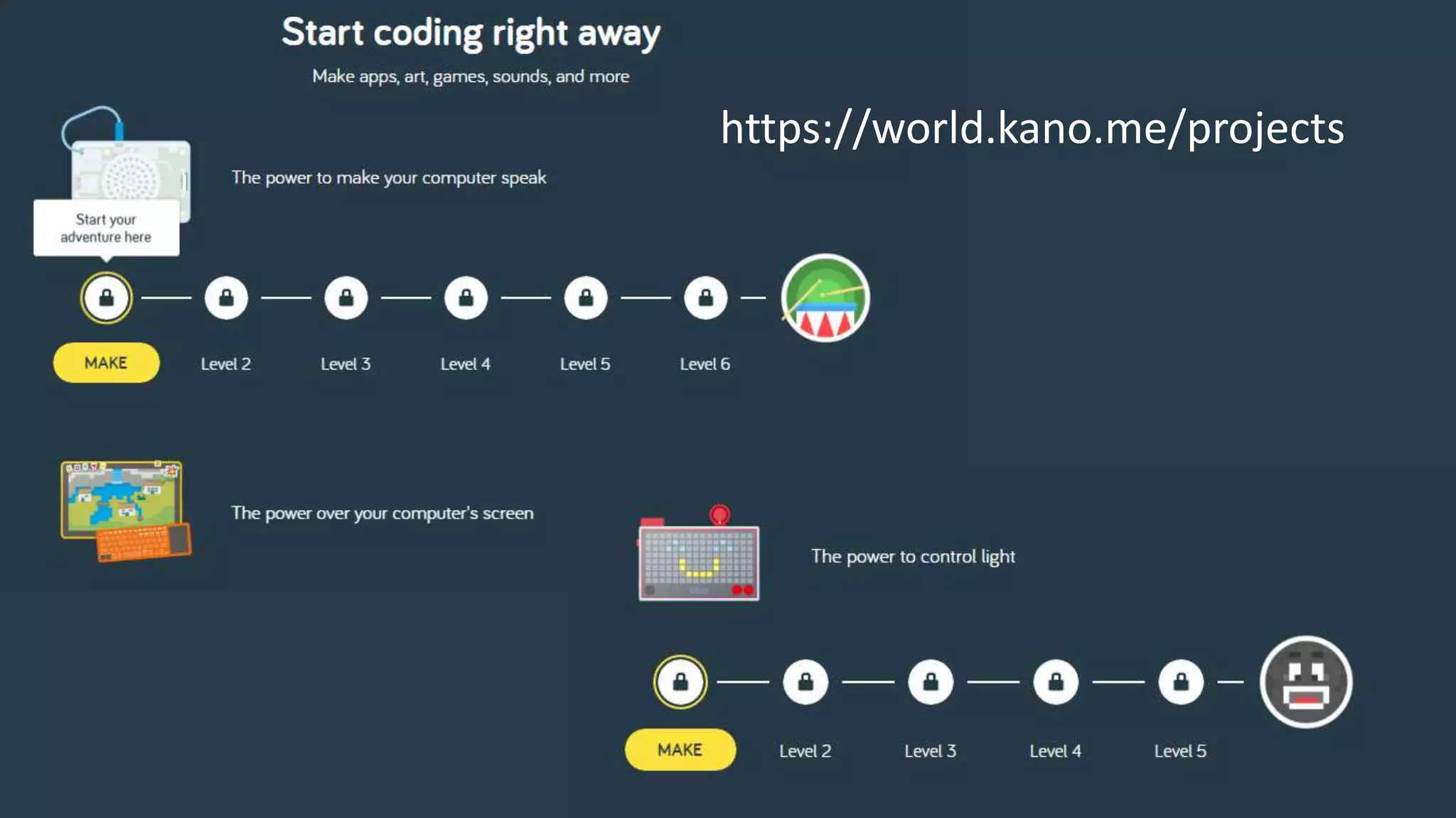 https://world.kano.me/projects
 