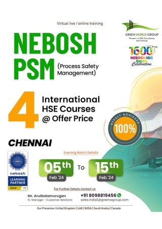 Learn to evolve in a changing environment in HSE Industry  NEbosh PSM  Course  In Chennai.pdf