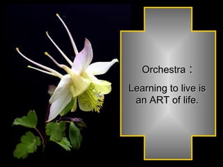 Orchestra  : Learning to live is an ART of life. 
