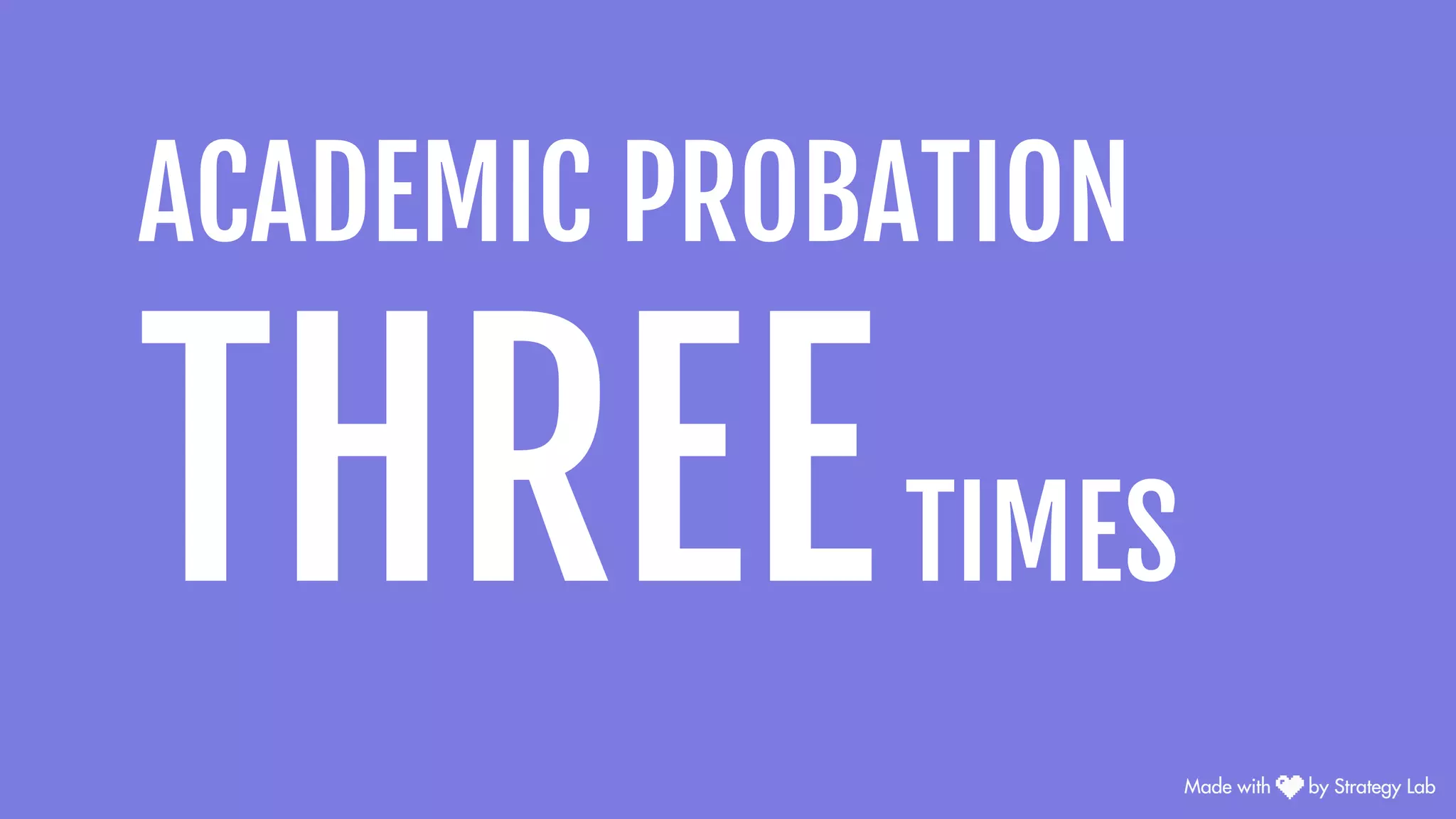 ACADEMIC PROBATION
THREETIMES