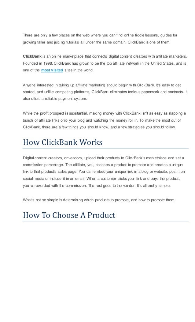 make money using click bank 2015 how clickbank works