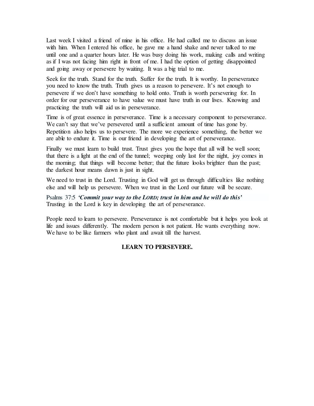 Learn To Persevere