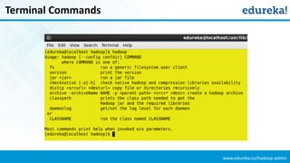 www.edureka.co/hadoop-admin
Terminal Commands
 