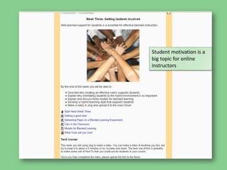 Student motivation is a big topic for online instructors