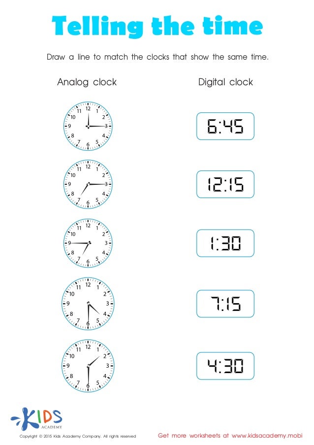 learn to tell time printable worksheets for kids
