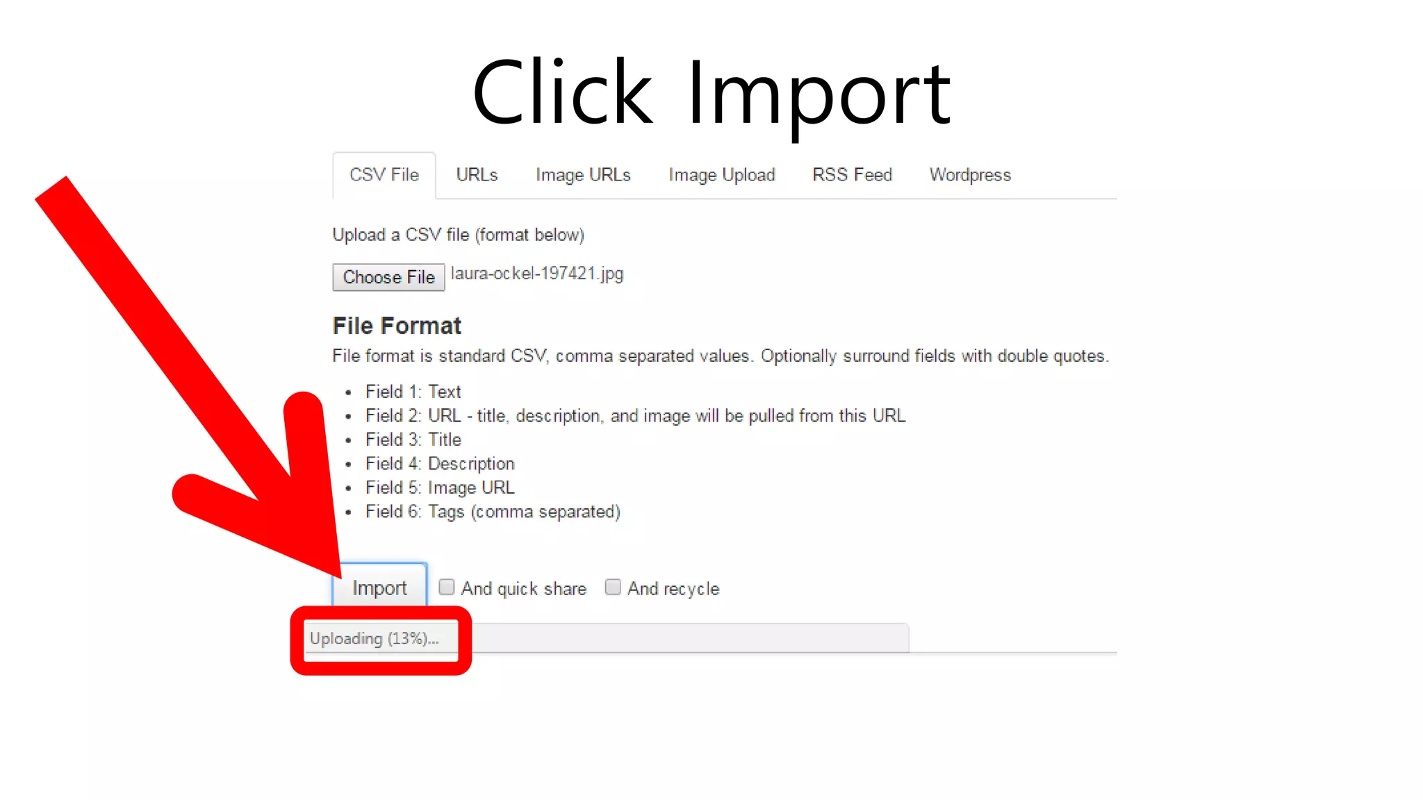 Click Import
 