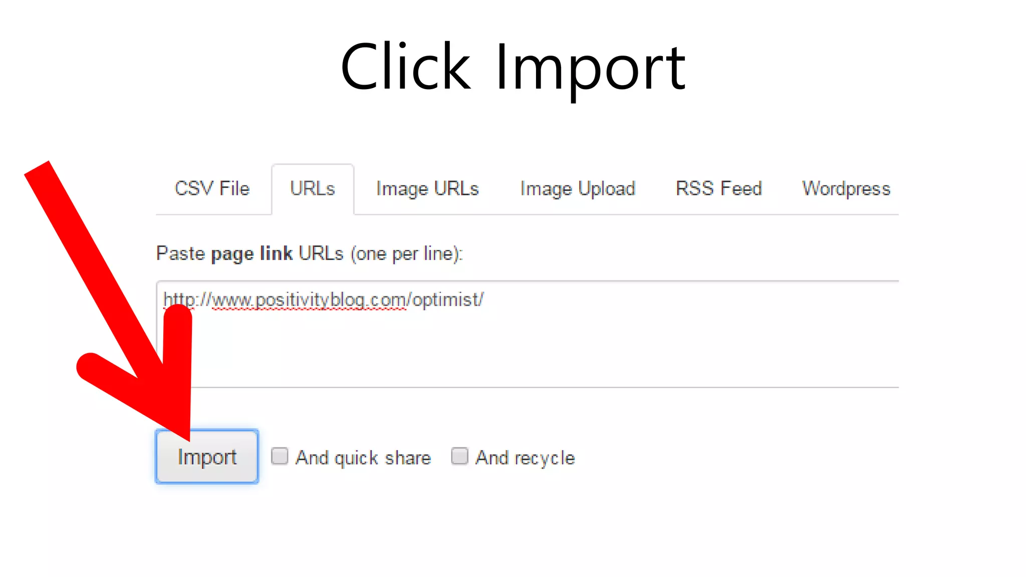 Click Import
 
