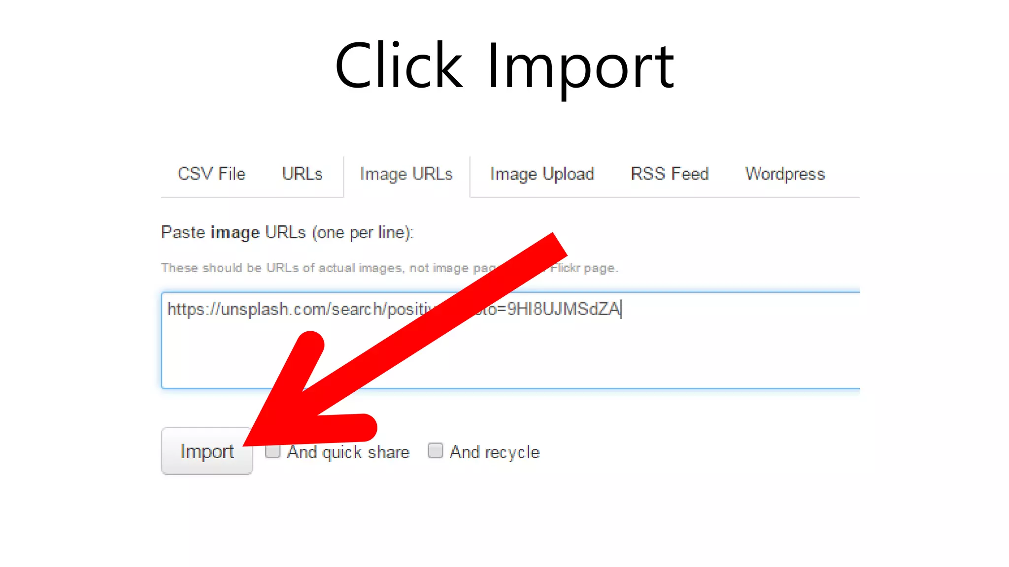 Click Import
 