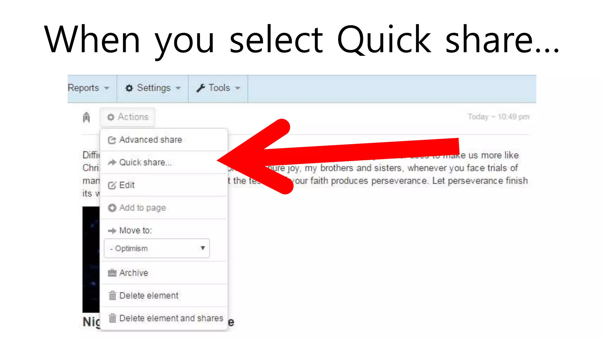 When you select Quick share…
 