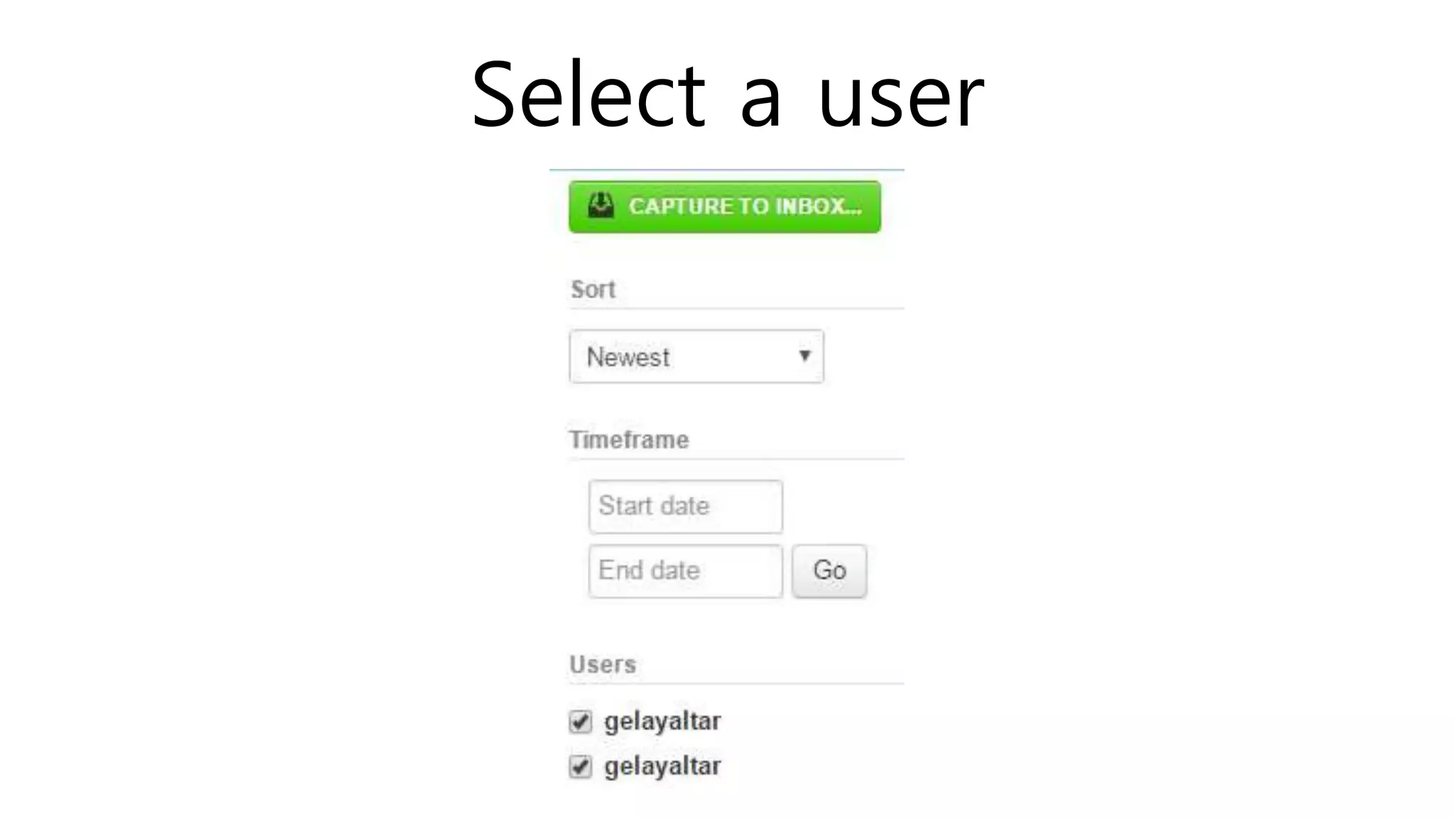 Select a user
 