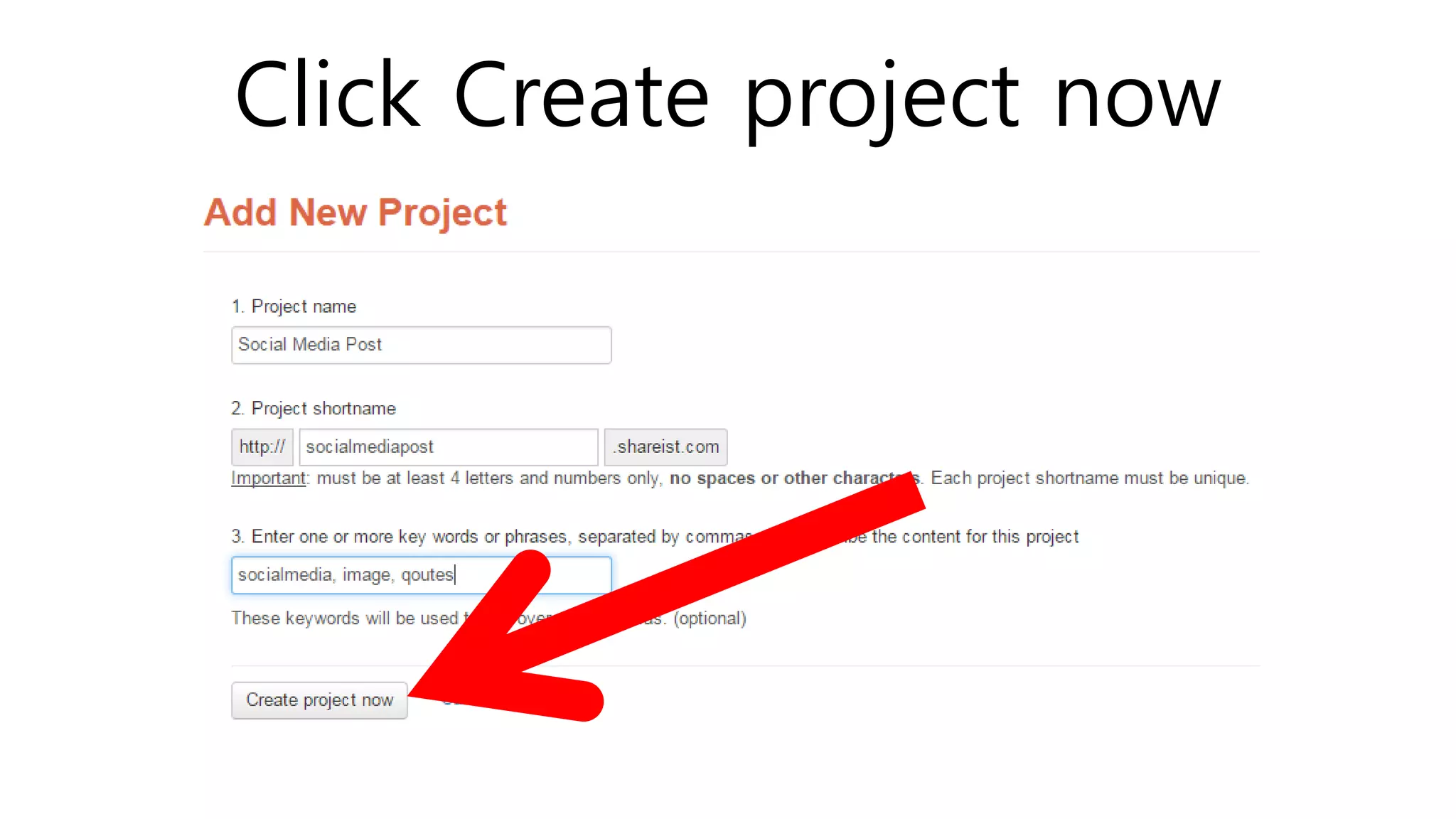 Click Create project now
 