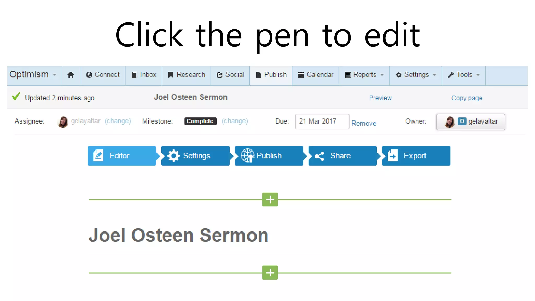 Click the pen to edit
 