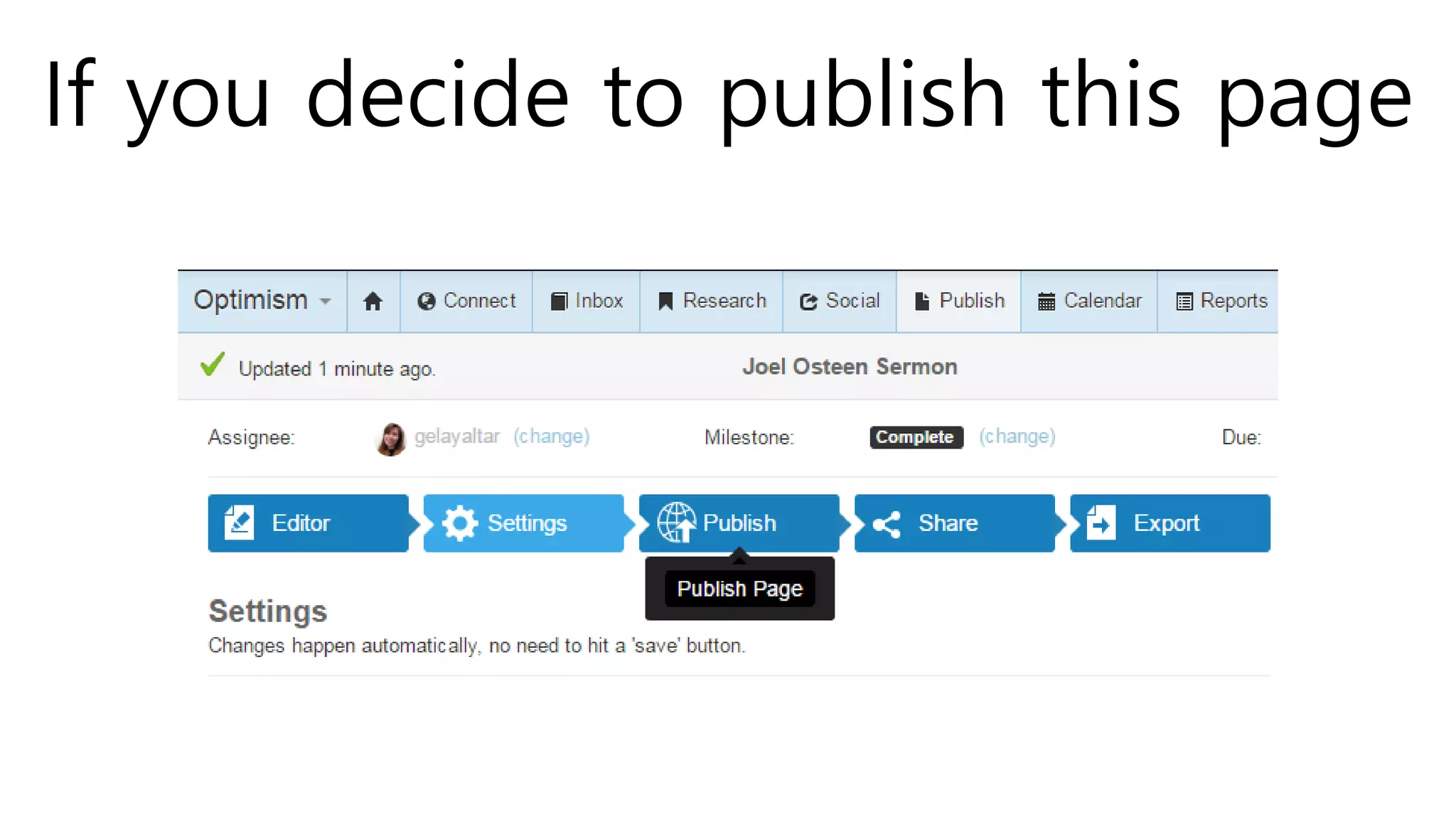 If you decide to publish this page
 