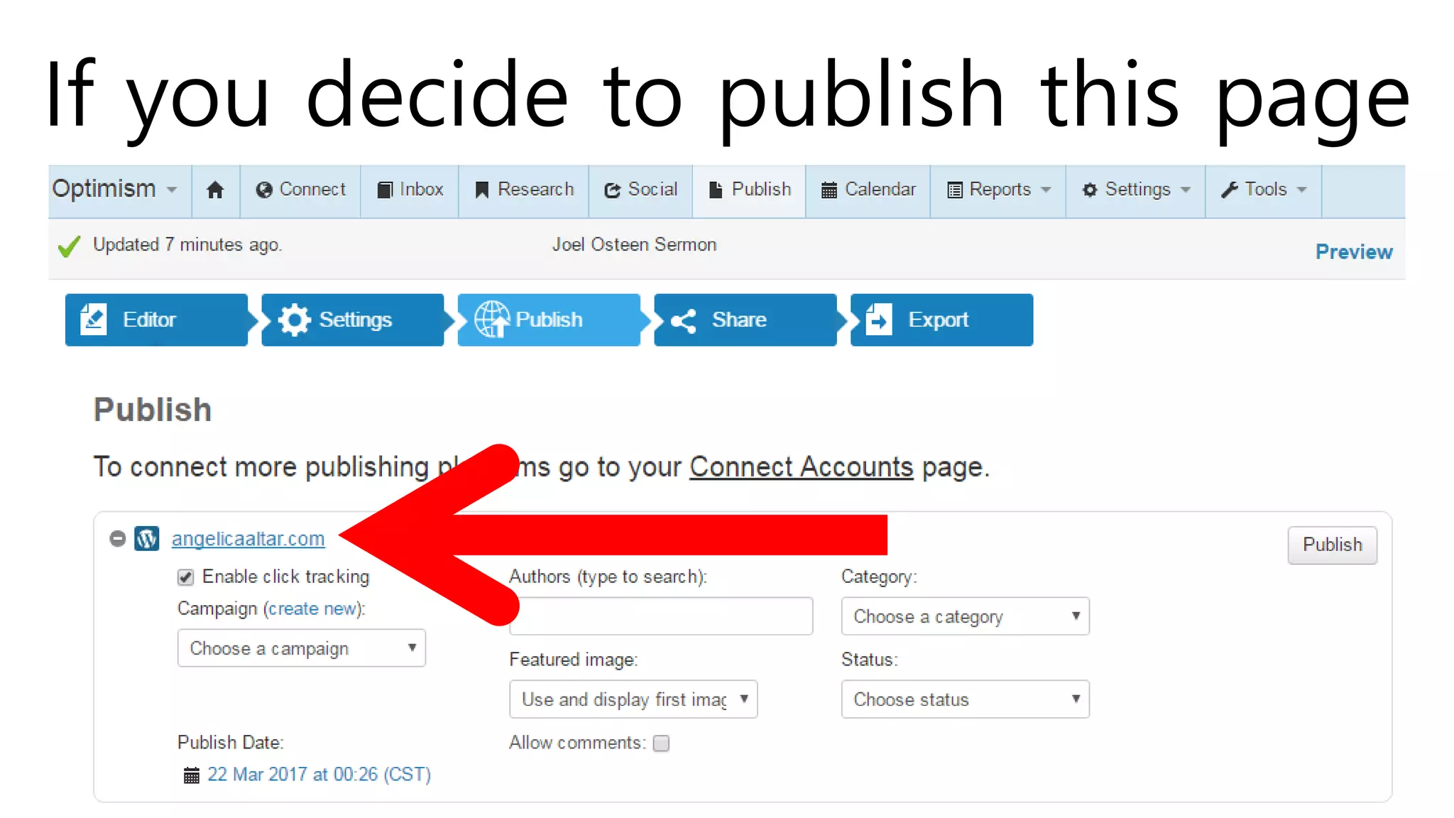 If you decide to publish this page
 