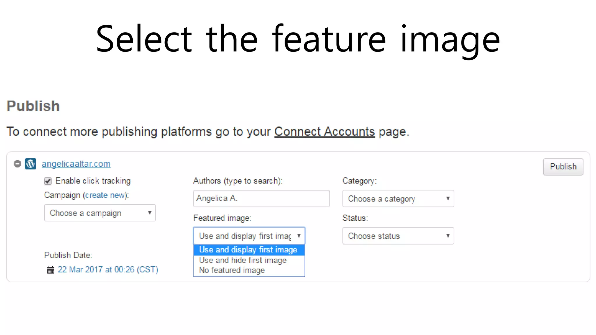 Select the feature image
 
