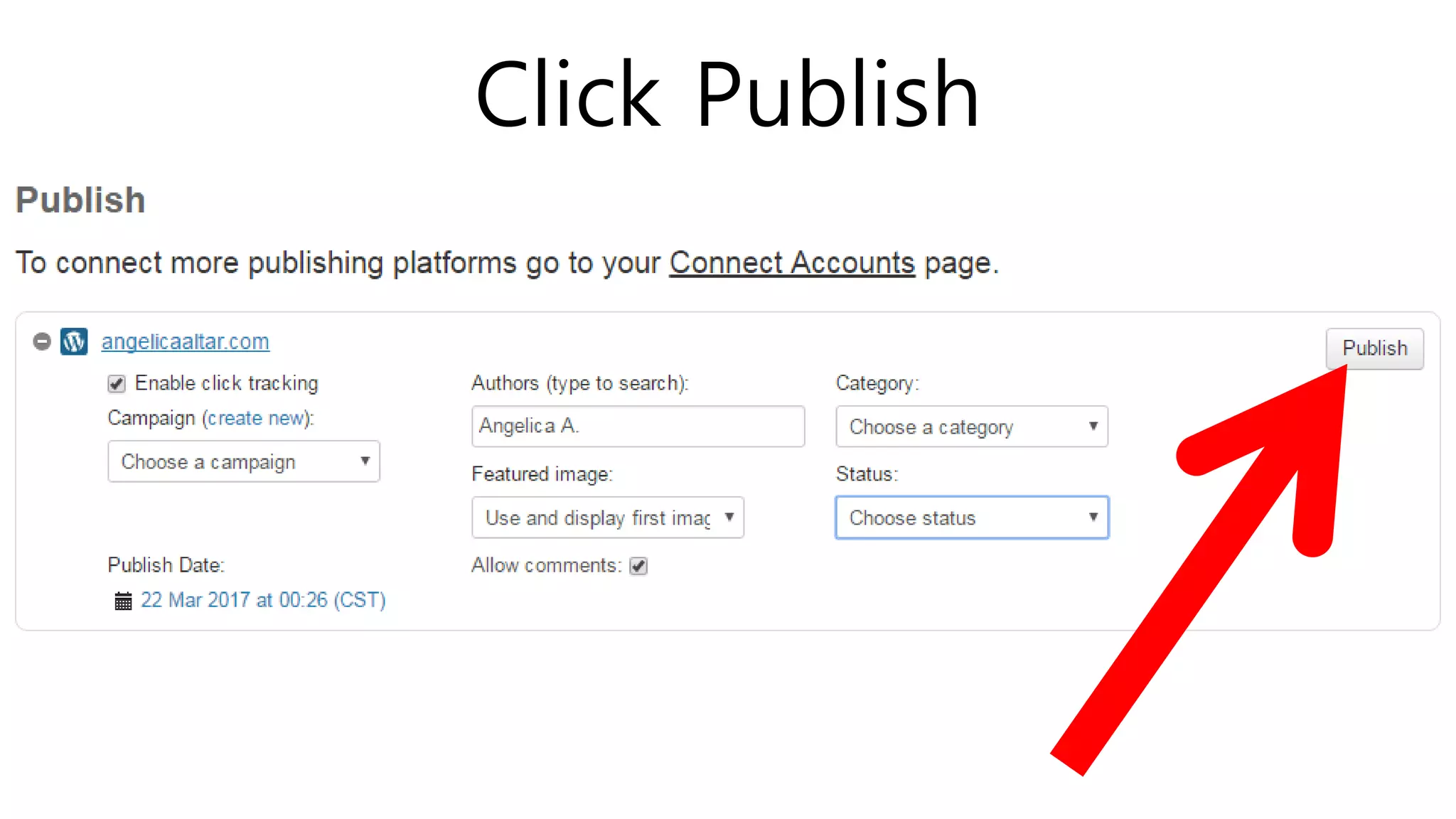 Click Publish
 