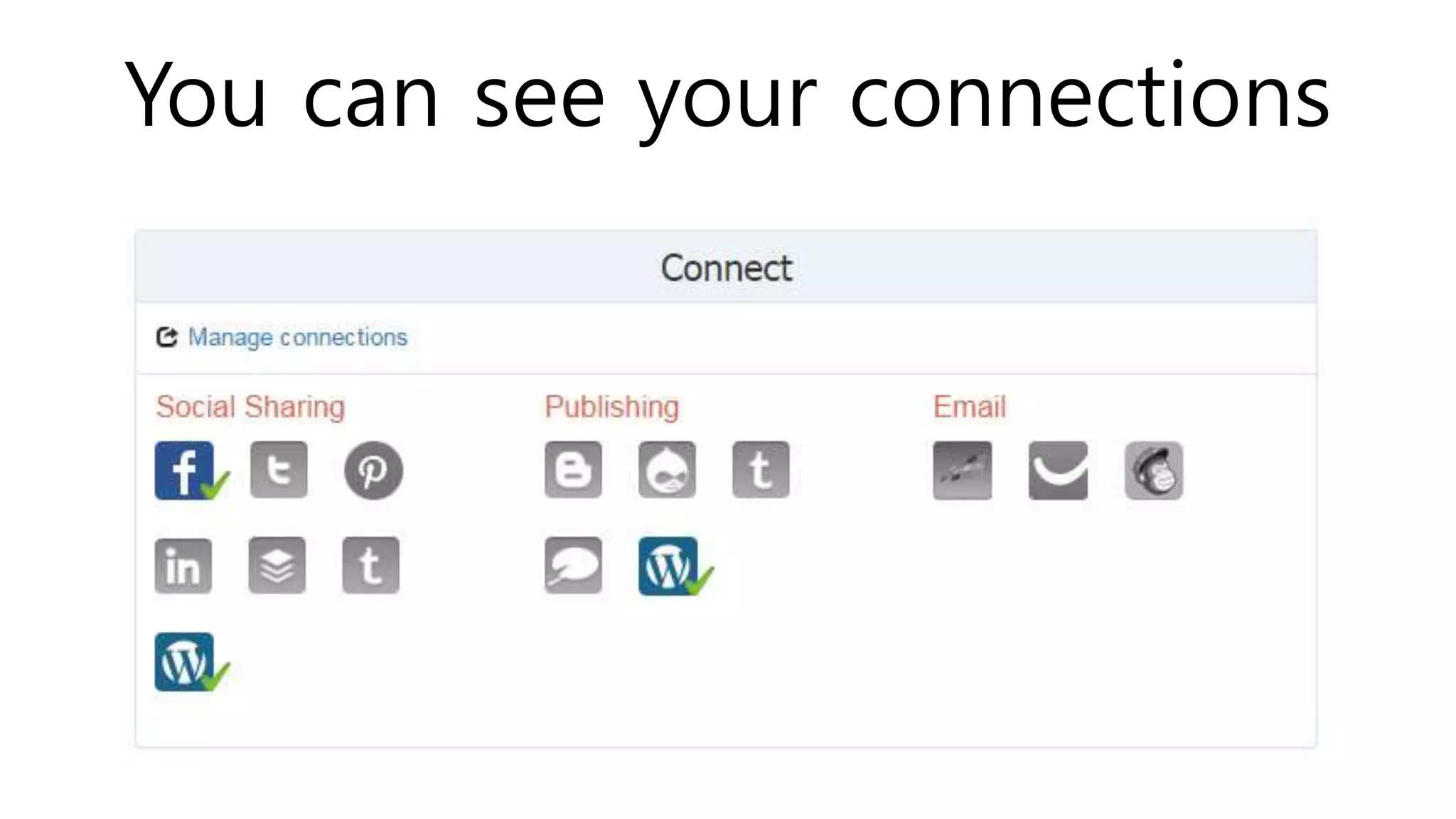 You can see your connections
 