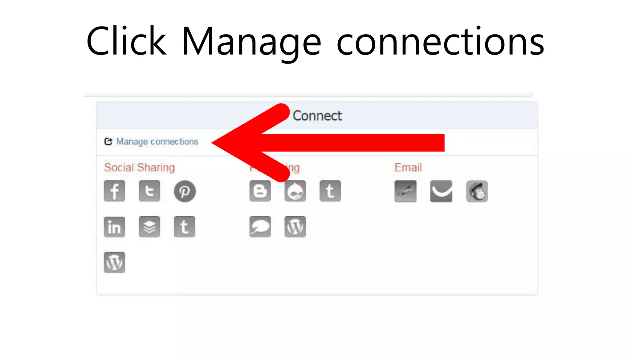Click Manage connections
 