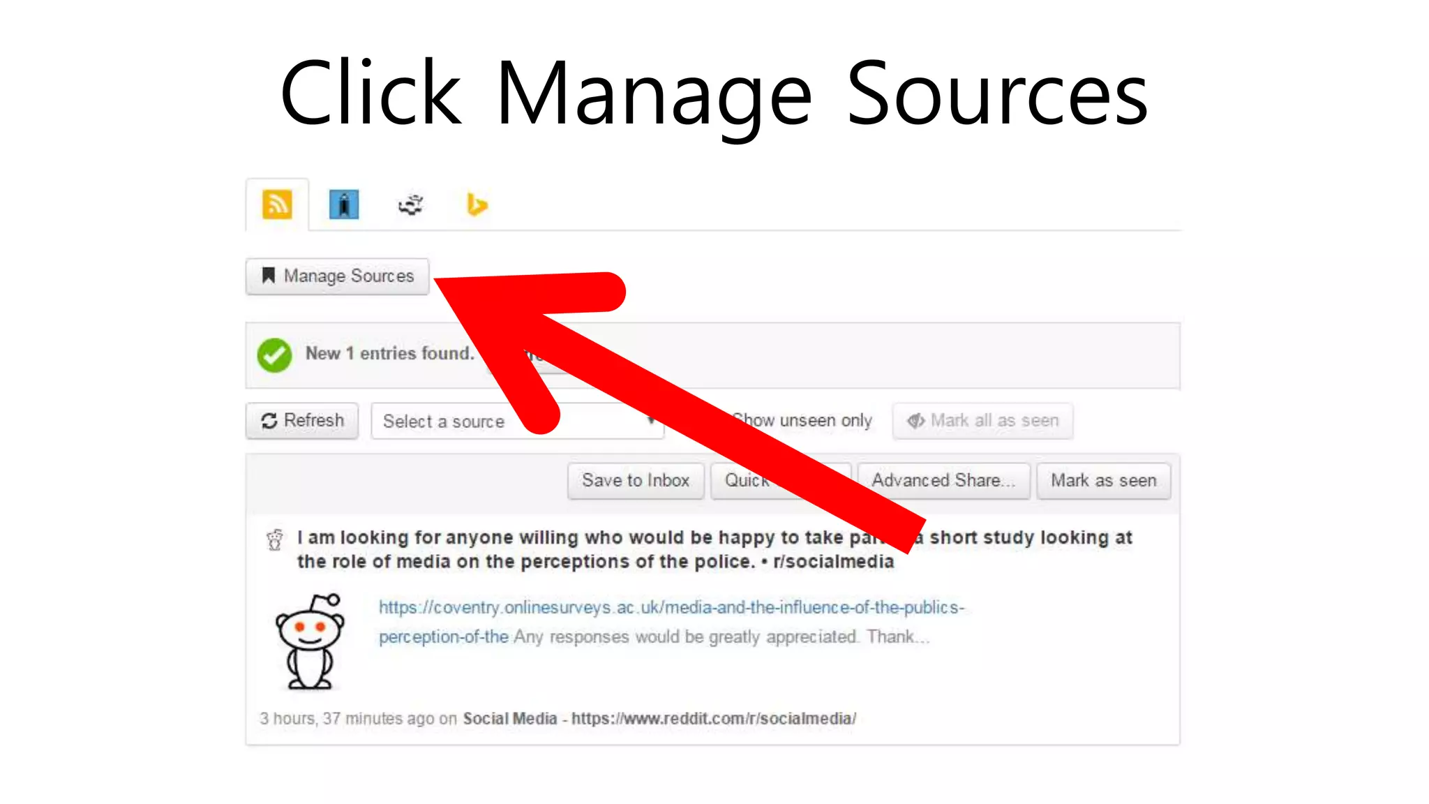 Click Manage Sources
 