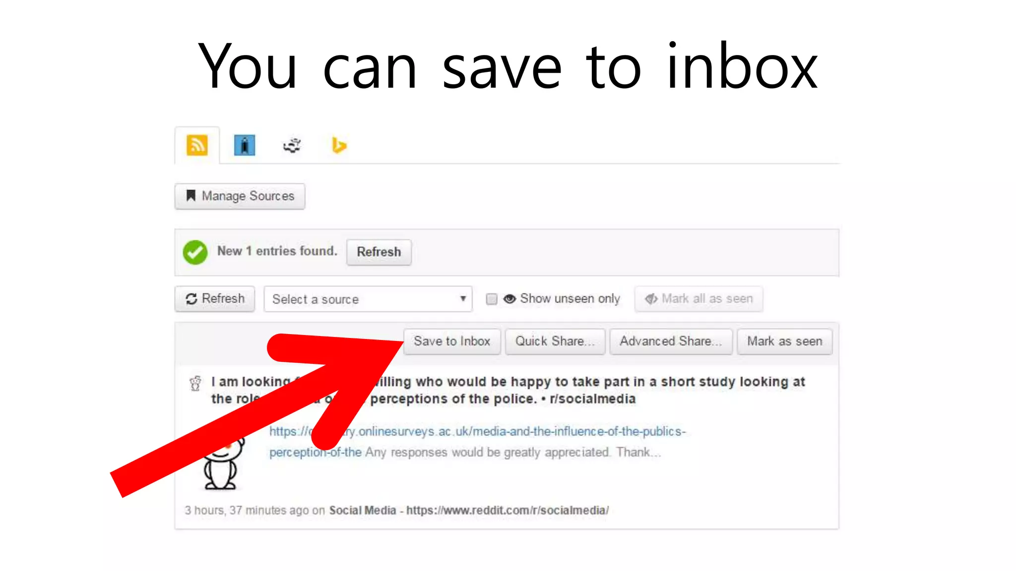 You can save to inbox
 