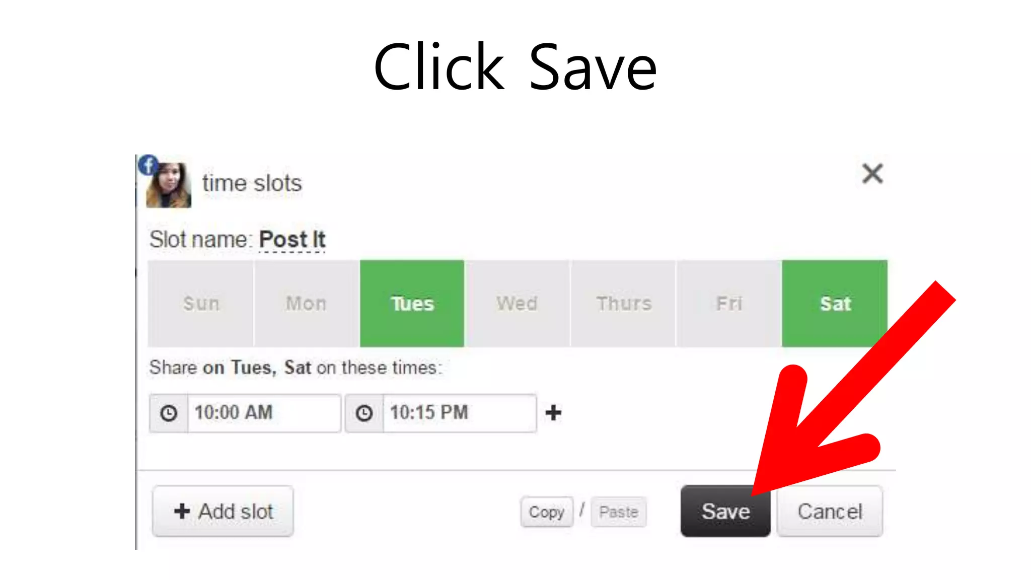 Click Save
 