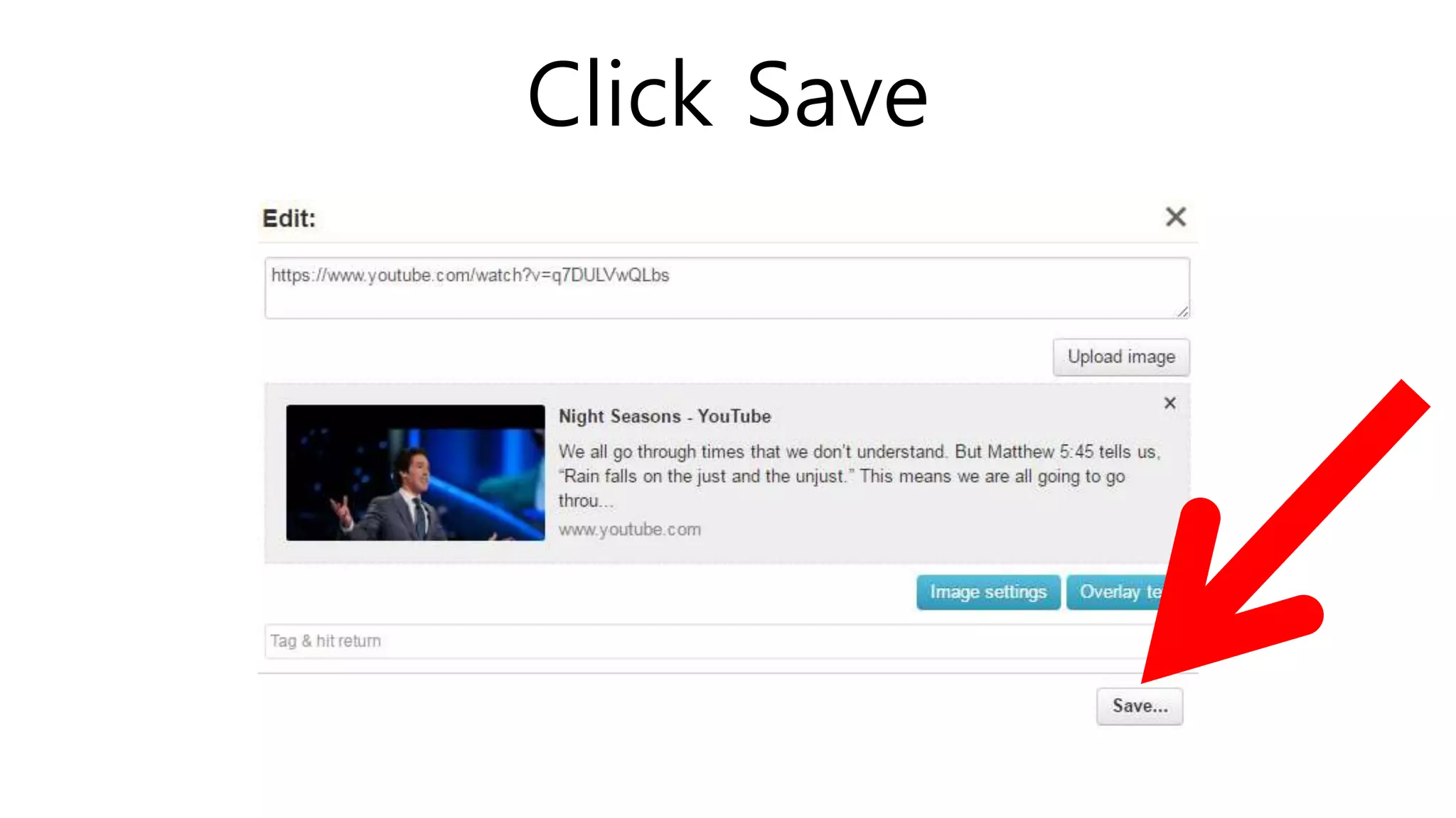 Click Save
 