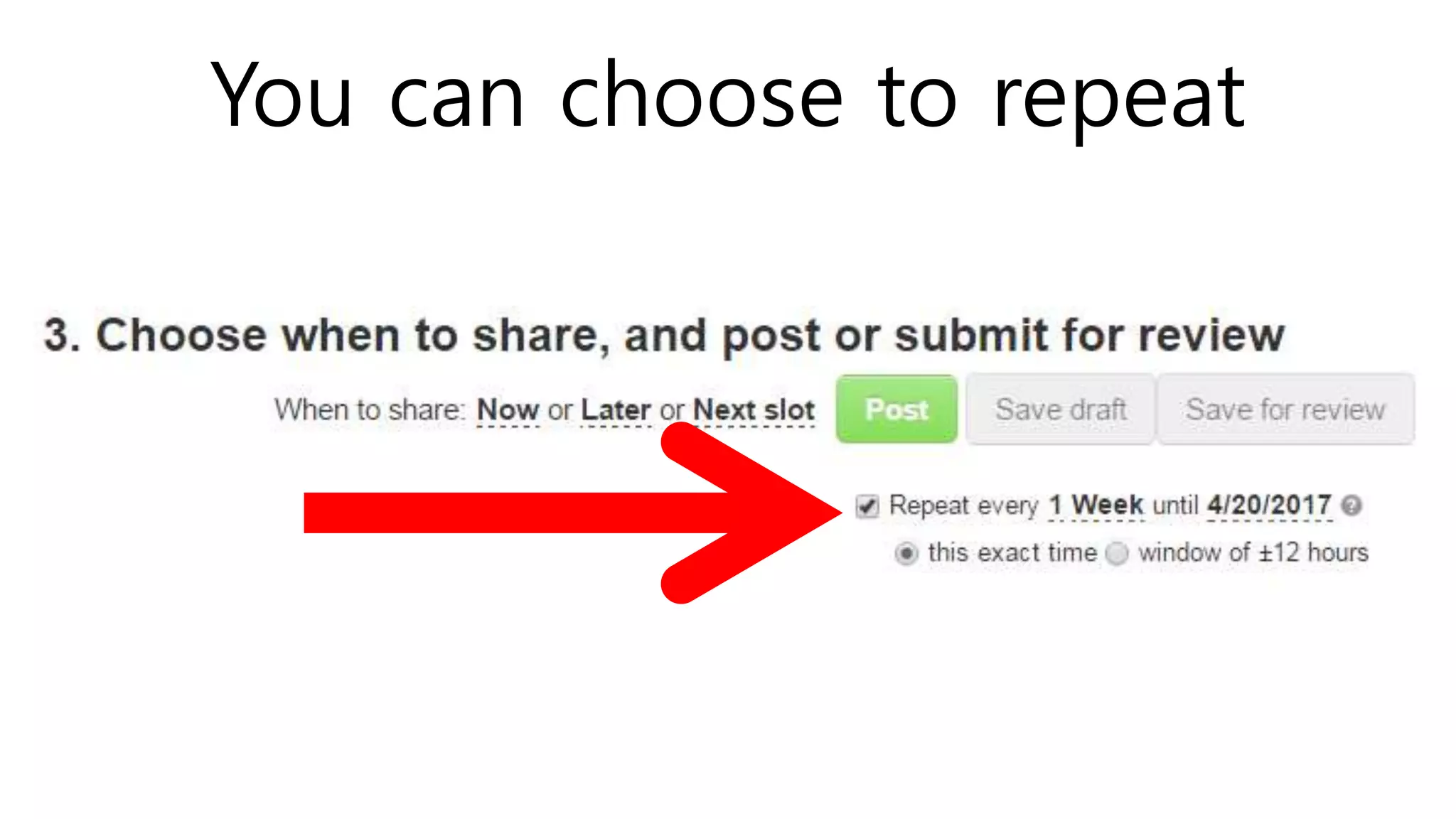 You can choose to repeat
 