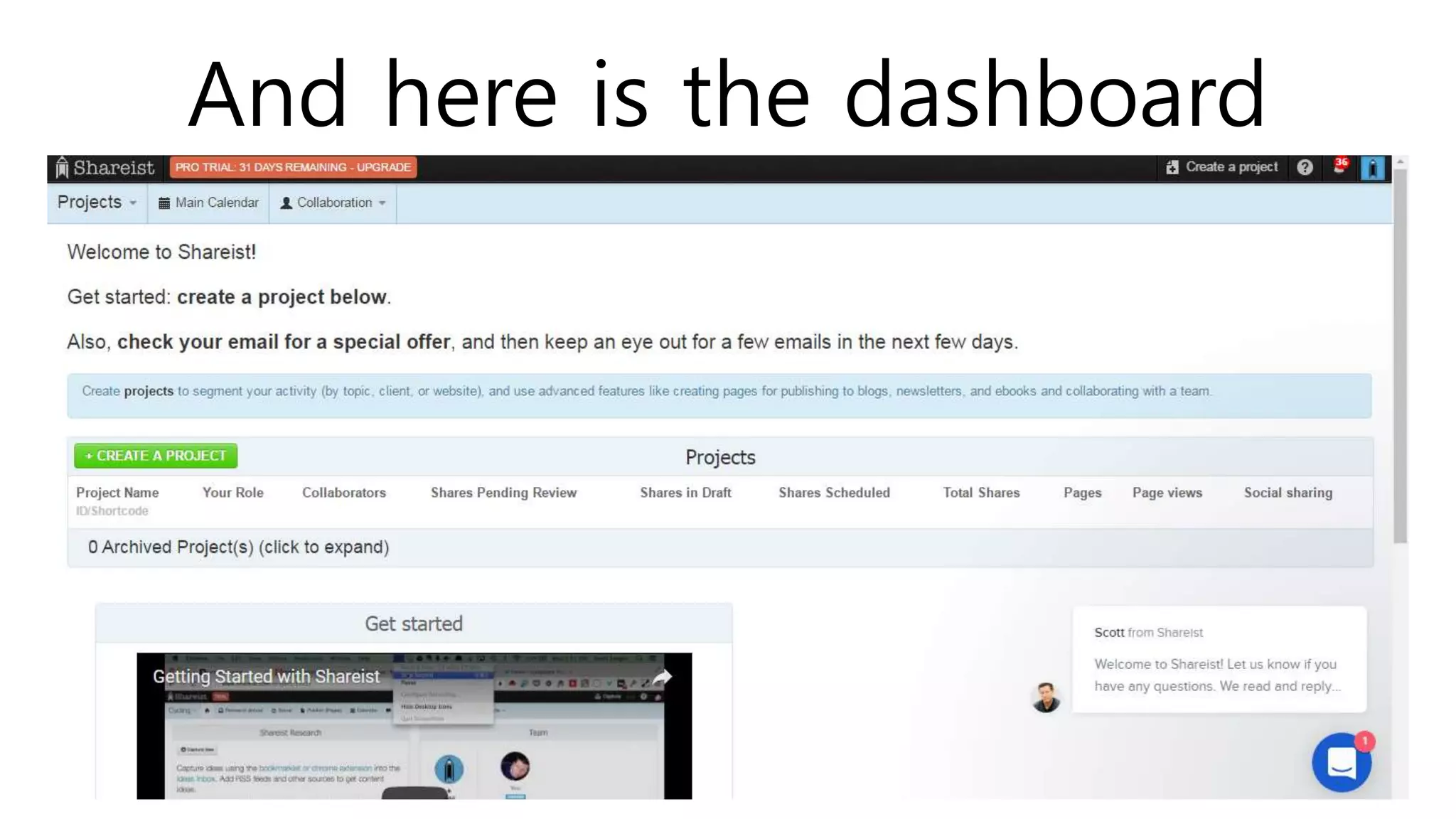 And here is the dashboard
 